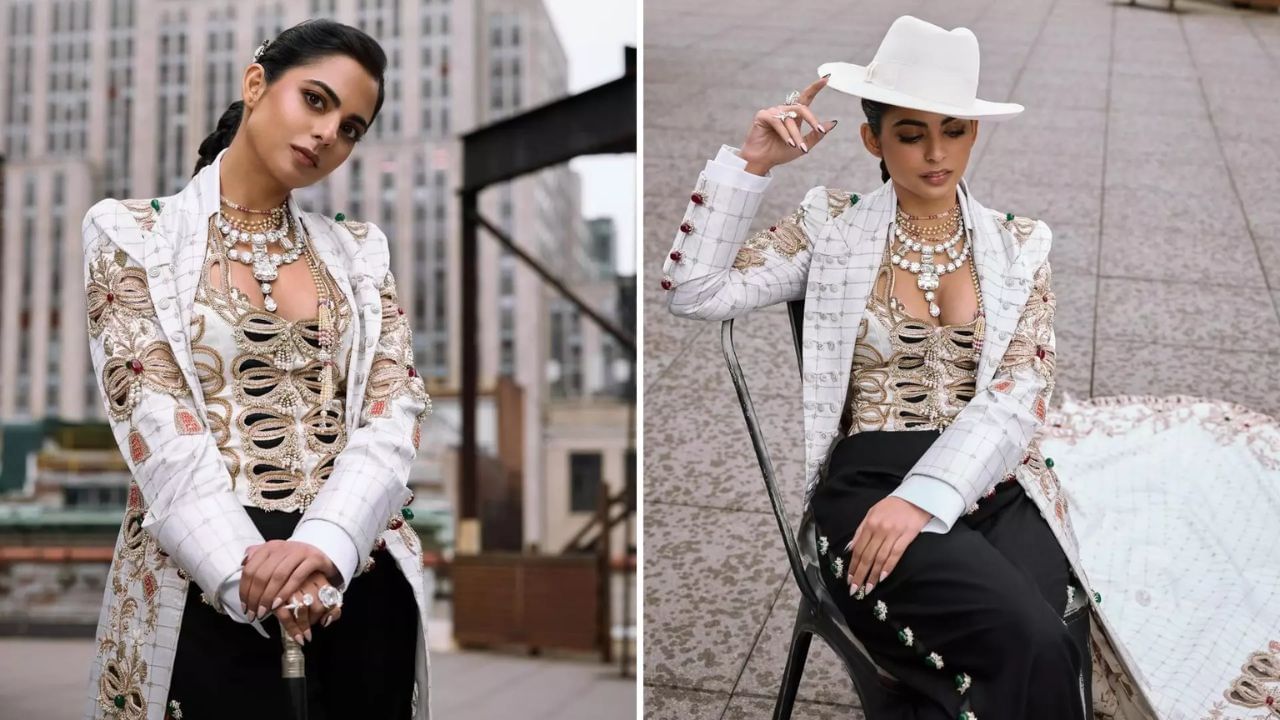 આ આઉટફિટમાં ઈશા અંબાણી કોઈ રાજકુમારીથી જેવી લાગતી હતી.સફેટ હેટ તેના લુકમાં ચાર ચાંદ લગાવી રહી હતી.આ વખતે ઈશાએ સફેદ એમ્બ્રોયડર્ડ કોર્સેટ અને કાળા રંગનું ટેલર પેન્ટ પહેર્યું હતું. વ્હાઇટ ડ્રેસમાં વ્હાઇટ કેપ ખુબ સુંદર લાગતી હતી.