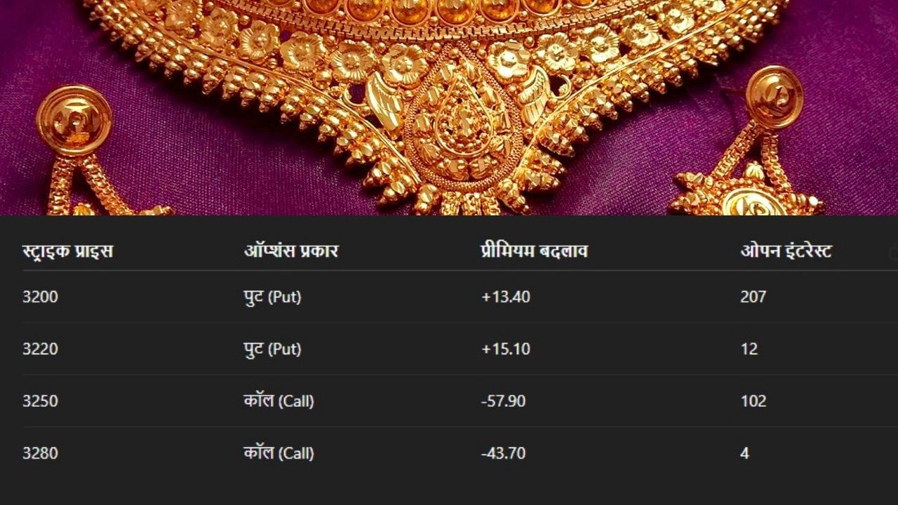 પુટ ઓપ્શન્સમાં 3200 અને 3220 ના સ્ટ્રાઇક ભાવે સૌથી વધુ પ્રવૃત્તિ જોવા મળી. તે જ સમયે, કોલ ઓપ્શન્સમાં પ્રીમિયમ ઘટી રહ્યું છે અને ઓપન ઇન્ટરેસ્ટ ખૂબ ઓછો છે - જે દર્શાવે છે કે બજારમાં તેજીની આશા ઓછી છે.