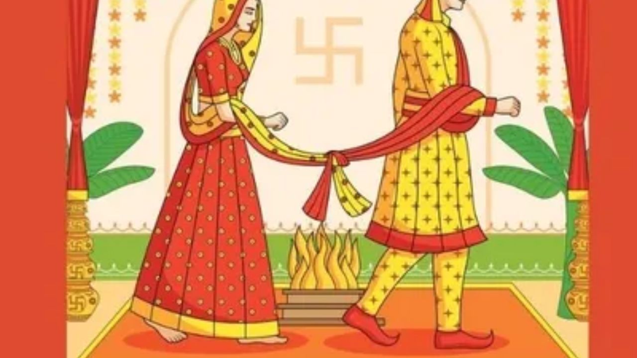 ચોખા: લગ્ન પછી સાથે ભોજન કરવાના મહિમાનું પ્રતીક ચોખા છે. ચોખા અને તેની વિવિધ વાનગીઓ ભારતમાં સૌથી વધુ ખાવામાં આવે છે, તેથી ભાતને ખોરાકનું પ્રતીક માનવામાં આવે છે અને તેને મુખ્ય ગણીને વિધિમાં સામેલ કરવામાં આવે છે.
