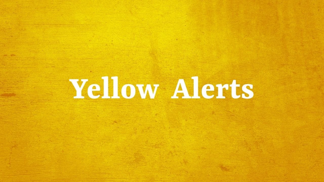 પીળો રંગ સતર્ક રહેવાનો ઈશારો આફે છે. આ કોડ દર્શાવે છે કે, હવામાનની સ્થિત કેટલાક દિવસ સુધી ખરાબ રહી શકે છે. હવામાન બગડવાના કારણે રોજિંદા કામ પર અસર પડી શકે છે. ત્યારે નિયમિત રુપથી હવામાન અપટેડ્સ લેવાની સાથે સાથે નાની-નાન સાવધાનીઓ પણ જરુર આપે છે.