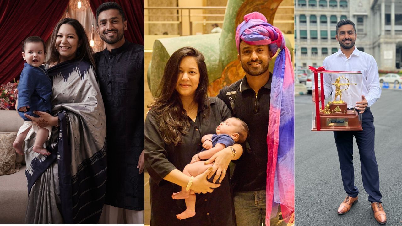 29 જૂન 2019ના રોજ તેના સોશિયલ મીડિયા હેન્ડલ્સ દ્વારા ગર્લફ્રેન્ડ સનાયા ટંકારીવાલા સાથે તેની સગાઈની જાહેરાત કરી હતી, જે એક મીડિયા પ્રોફેશનલ છે. આ દંપતીએ 19 જાન્યુઆરી 2020ના રોજ રાજસ્થાનના ઉદયપુર ખાતે એક ખાનગી સમારોહમાં લગ્ન કર્યા. તેમના પુત્ર, કાયાન નાયરનો જન્મ જાન્યુઆરી 2022માં થયો હતો. કરુણ નાયર 2 બાળકોનો પિતા છે.