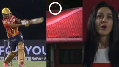 પંજાબ કિંગ્સના ખેલાડીએ એવો સિક્સર ફટકાર્યો કે પ્રીતિ ઝિન્ટાના શ્વાસ થંભી ગયા, બોલ સ્ટેડિયમની બહાર પડ્યો, જુઓ વીડિયો