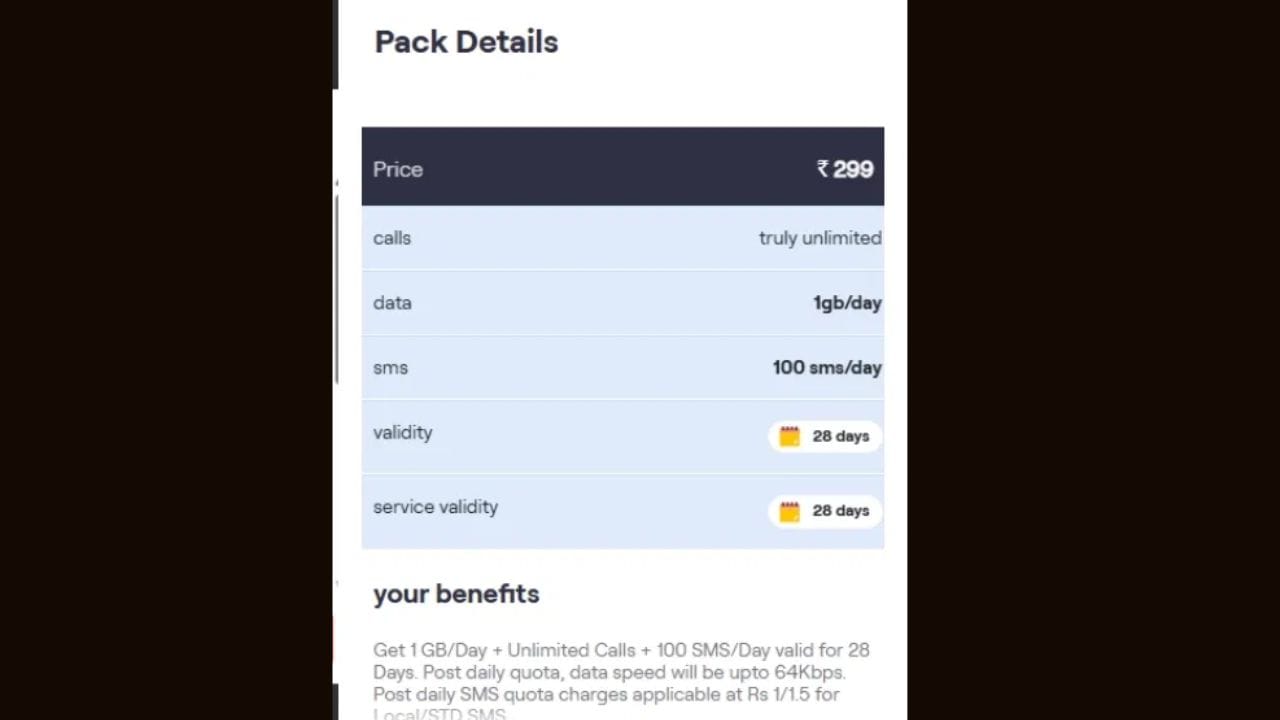 વોડાફોન આઈડિયાના સૌથી સસ્તા 5G પ્લાન માટે, તમારે 299 રૂપિયા ખર્ચવા પડશે. 299 રૂપિયા ખર્ચ કરીને, કંપની તમને દરરોજ 1 GB ડેટા, અનલિમિટેડ કોલિંગ અને દરરોજ 100 SMS આપે છે. કંપની હાલમાં 28 દિવસની વેલિડિટી સાથે આવતા આ પ્રીપેડ પ્લાન સાથે કોઈ વધારાનો લાભ આપી રહી નથી.