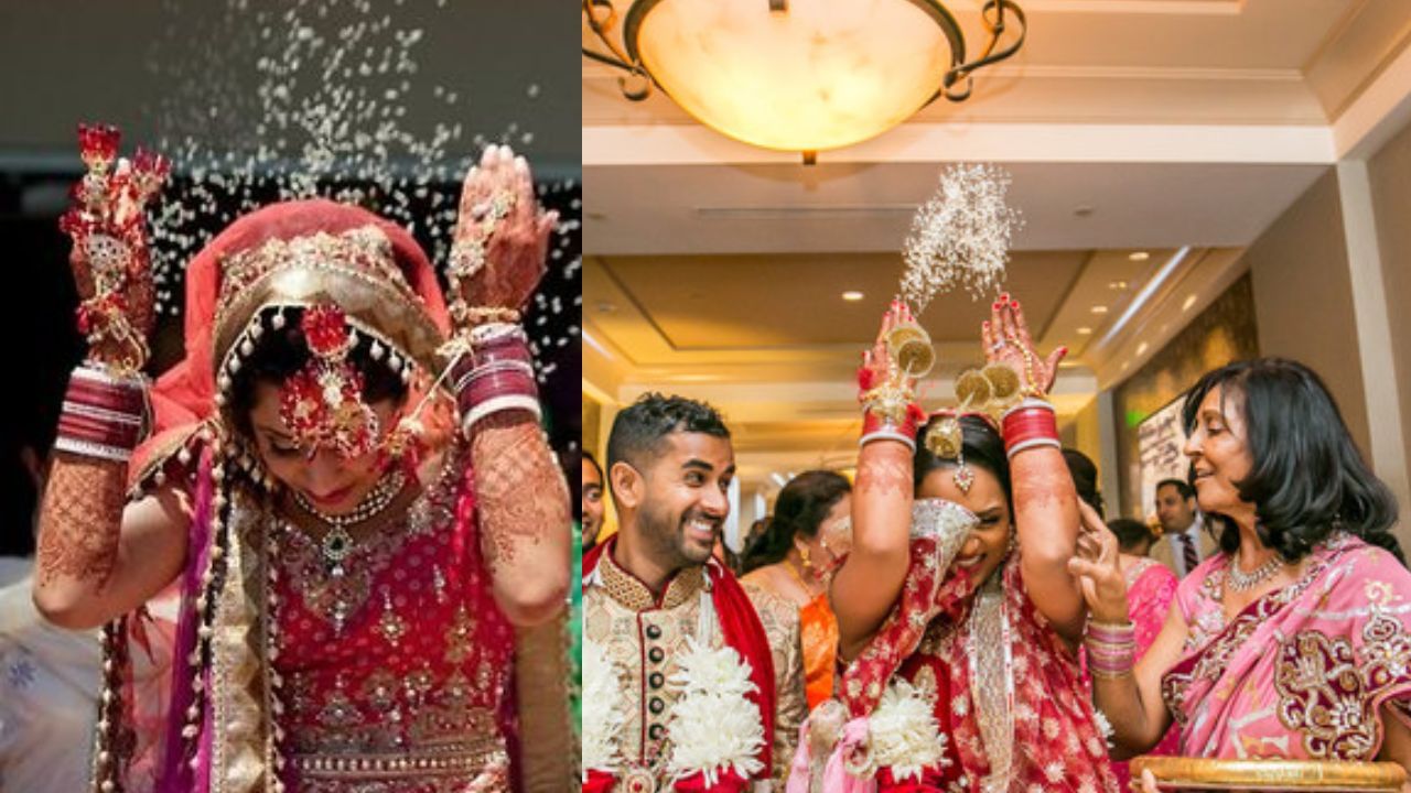 આ ધાર્મિક વિધિમાં ચોખાનો ઉપયોગ કેમ થાય છે?: હિન્દુ ધર્મમાં ચોખાને સંપત્તિનું પ્રતીક માનવામાં આવે છે, તેથી તેને ધન રુપિ ચોખા પણ કહેવામાં આવે છે. હિન્દુ ધર્મના લગભગ દરેક ધાર્મિક અને શુભ કાર્યમાં ચોખાનો ઉપયોગ થાય છે. પૂજા વિધિમાં ચોખાને પવિત્ર સામગ્રી માનવામાં આવે છે. આવી સ્થિતિમાં જ્યારે કન્યા વિદાય લે છે, ત્યારે તે તેના પરિવાર માટે સુખી અને સમૃદ્ધ જીવનની ઇચ્છા રાખે છે, તેથી જ આ ધાર્મિક વિધિ માટે ચોખાનો ઉપયોગ કરવામાં આવે છે. કન્યા પ્રાર્થના કરે છે કે પિયરમાં ક્યારેય કોઈ દુ:ખ ના આવે અને ધન-ધાન્યથી ઘર ભરેલું રહે.
