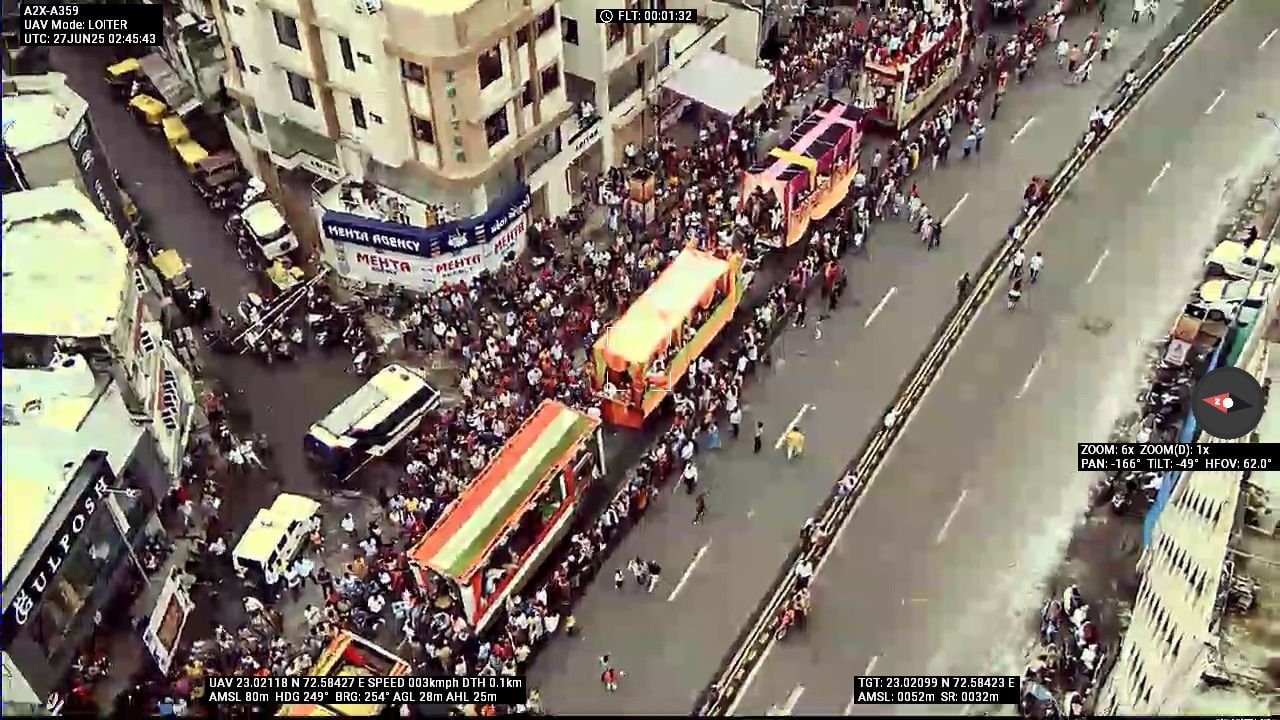 રથયાત્રા દરમિયાન ભીડ નિયંત્રણ માટે ડ્રોન કેમેરા ખૂબ ઉપયોગી છે. અમદાવાદ પોલીસનાં 17હજાર 500 પોલીસકર્મી, અઢીહજાર જેટલા પેરામિલિટરી ફોર્સના જવાનો તેમજ અન્ય સુરક્ષા કર્મીઓ સહિત 20 હજાર જવાનો બંદોબસ્તમાં તૈનાત રહેશે.
