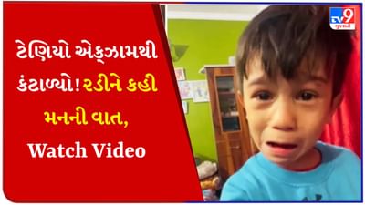ટેણિયો એક્ઝામથી કંટાળ્યો ! રડીને પોતાની ભાષામાં વર્ણવ્યું દુ:ખ, યુઝર્સે કહ્યું - 'હમ તુમ્હારે સાથ હૈ', Watch Video