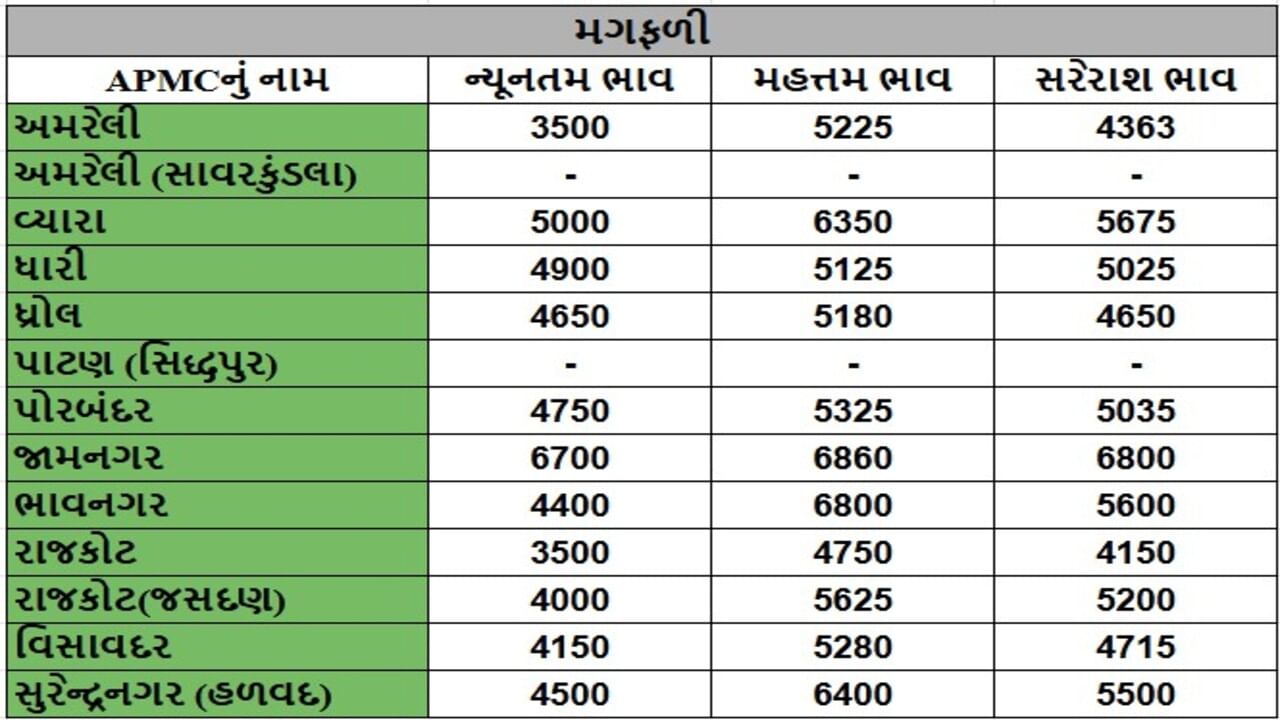 મગફળીના તા.11-06-2025ના રોજ APMCના ભાવ રૂ.3500 થી 6860 રહ્યા.