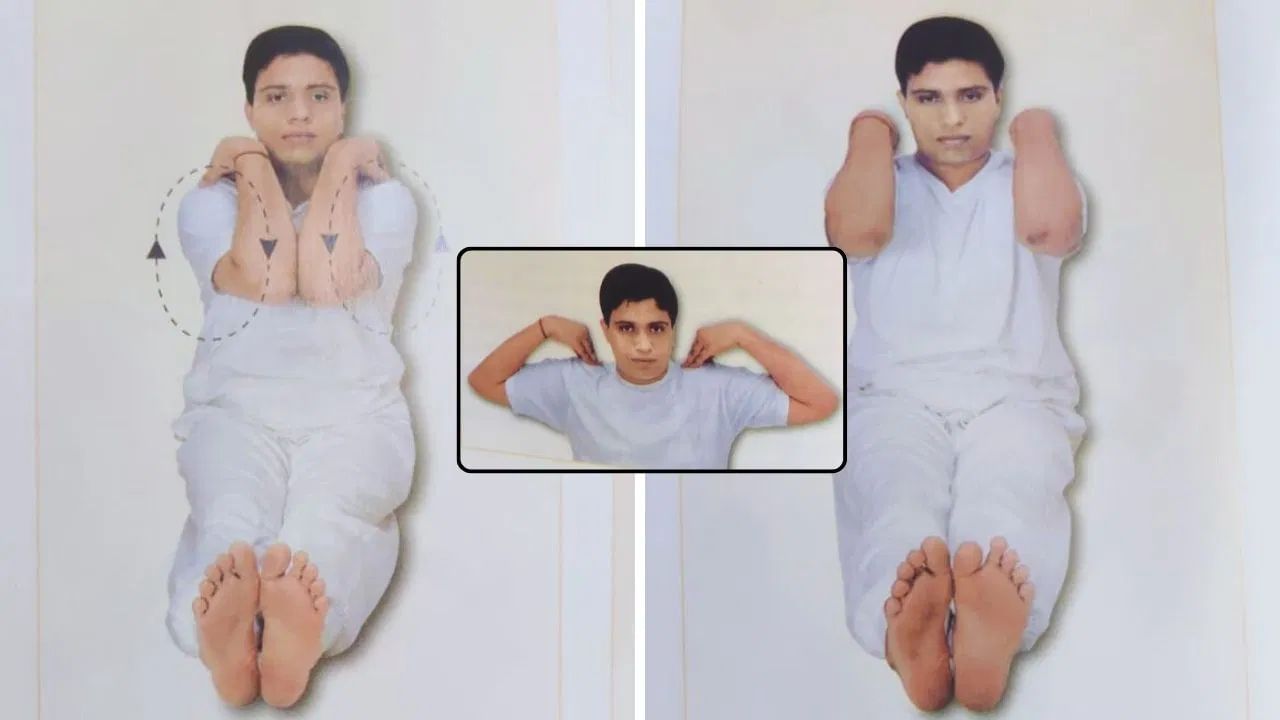 ખભાના દુખાવાથી બચવા માટે કસરત : જે લોકો બેઠા બેઠા કામ કરે છે અને ખભા પર ભારે બેગ લઈને ચાલે છે તેમને ખભાના દુખાવાની સમસ્યા થાય છે, જ્યારે કેટલાક લોકોને સ્નાયુઓમાં જડતાને કારણે ખભામાં દુખાવો થવા લાગે છે. આચાર્ય બાલકૃષ્ણએ આ માટે હળવી કસરત પણ સૂચવી છે. આમાં, તમારે તમારા બંને હાથ ખભા પર રાખવા પડશે, જેના કારણે કોણી વળશે અને પછી હાથ (કોણી) ઉપર લઈ જઈને ફેરવશે. (નોંધ-પતંજલિ બ્રાન્ડ શરૂ કરવાનો ઉદ્દેશ્ય યોગ અને ધ્યાન દ્વારા લોકોને સ્વસ્થ જીવન આપવાનો તેમજ સ્વદેશી ઉત્પાદનોને પ્રોત્સાહન આપવાનો તેમજ લોકોને આયુર્વેદનું મહત્વ જણાવવાનો છે.)