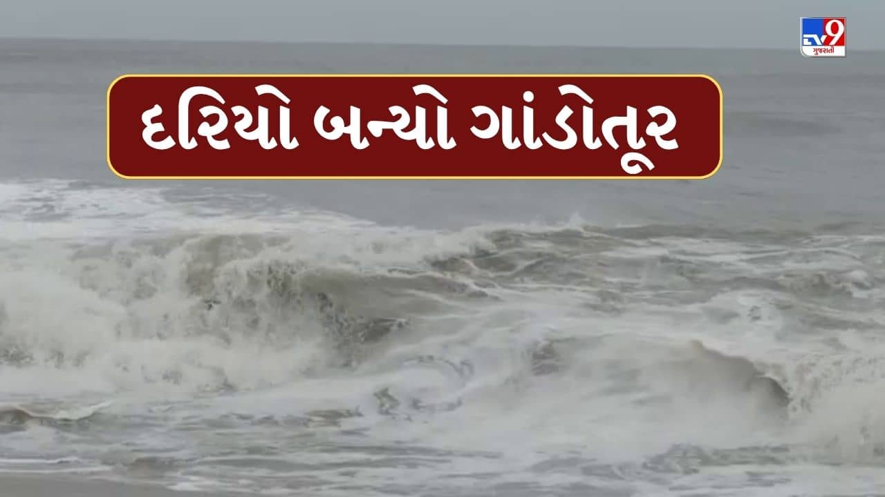 Porbandar News : તોફાની પવન સાથે દરિયો બન્યો ગાંડોતૂર, ચોપાટી પર લોકો જોખમી સેલ્ફી લેતા જોવા મળ્યા, જુઓ Video