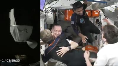 નમસ્કાર ફ્રોમ સ્પેસ.. ભારતનો શુભાંશુ શુક્લા 28 કલાકની મુસાફરી બાદ ISS પર પહોંચ્યા, જુઓ Video