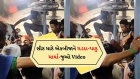 જનરલ કોચની સીટ માટે ઝઘડો, એકબીજાને ઢીકા-પાટુ માર્યા, જુઓ Video જનરલ કોચની સીટ માટે ઝઘડો, એકબીજાને ઢીકા-પાટુ માર્યા, જુઓ Video