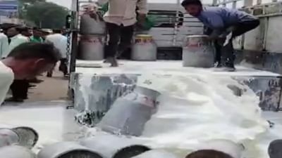 સાબર ડેરી સામે પશુપાલકોનો રોષ, વાહનોમાંથી દૂઘ ઢોળી નાખ્યું, જુઓ વીડિયો