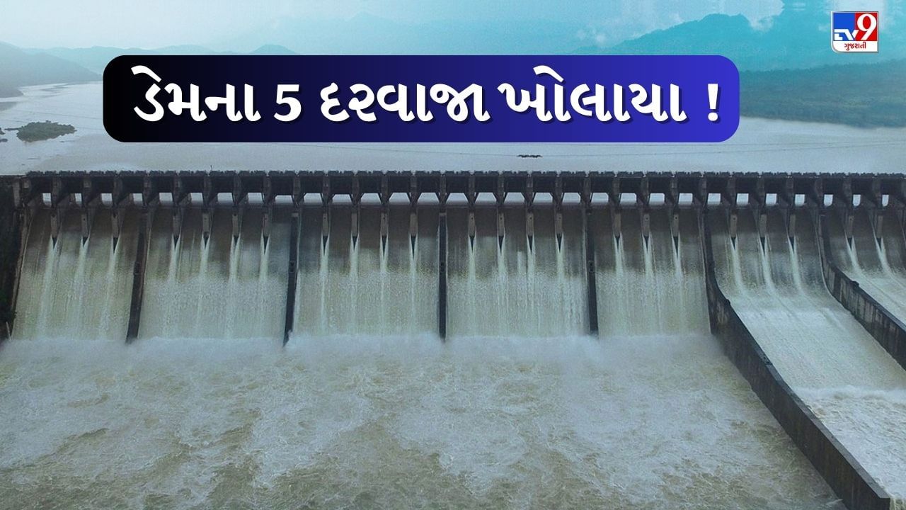 Breaking News : ગુજરાતની જીવાદારી સરદાર સરોવર ડેમના 5 દરવાજા ખોલાયા, જુઓ Video