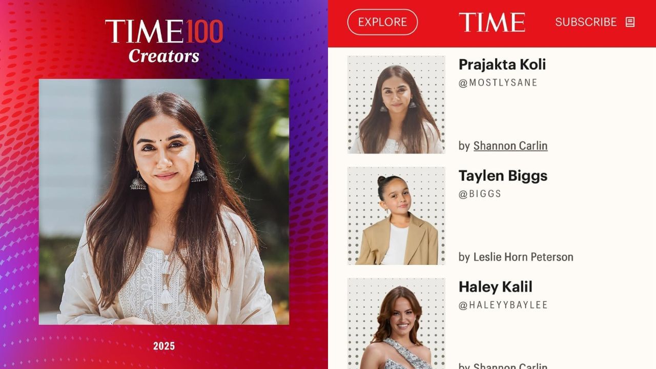 ટાઈમ મેગેઝિન દ્વારા પ્રાજક્તાને ટાઇમ 100 ક્રિએટર્સ લિસ્ટ 2025 માં સામેલ કરવામાં આવી છે. પ્રાજક્તા આ યાદીમાં સામેલ થનારી એકમાત્ર અને પ્રથમ ભારતીય કન્ટેન્ટ ક્રિએટર છે.