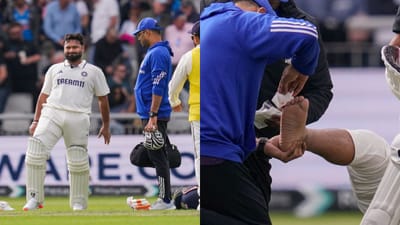 માન્ચેસ્ટર ટેસ્ટના પહેલા જ દિવસે ભારતીય ક્રિકેટ ટીમને મોટો ઝટકો લાગ્યો છે. જ્યારે સ્ટાર વિકેટકીપર બેટ્સમેન પંત ઈજાગ્રસ્ત થઈને બહાર ચાલ્યો ગયો છે. પંતને ક્રિસ વોક્સનો એક યોર્કર બોલ પગમાં વાગ્યો હતો. ત્યારબાદ તે ઈજાગ્રસ્ત થયો અને રિટાયર્ડ હર્ટ થઈ મેડિકલ સેન્ટર લઈ જવામાં આવ્યો હતો.