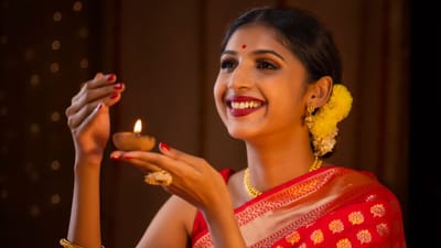 વિશેષ કરીને જ્યારે સ્ત્રી દૈનિક રીતે થોડીક પૂજા-પ્રાર્થના તથા ધાર્મિક કર્મોમાં ભાગ લે છે, ત્યારે તેના સકારાત્મક ભાવ અને સાધનાની અસર પતિના જીવન પર પણ કલ્યાણકારી સાબિત થઈ શકે છે. એવું માનવામાં આવે છે કે પત્નીની નમ્ર ઉપાસનાથી પતિના ભાગ્યમાં ઉન્નતિ અને આનંદ પ્રવર્તી શકે છે. ( Credits: Getty Images )