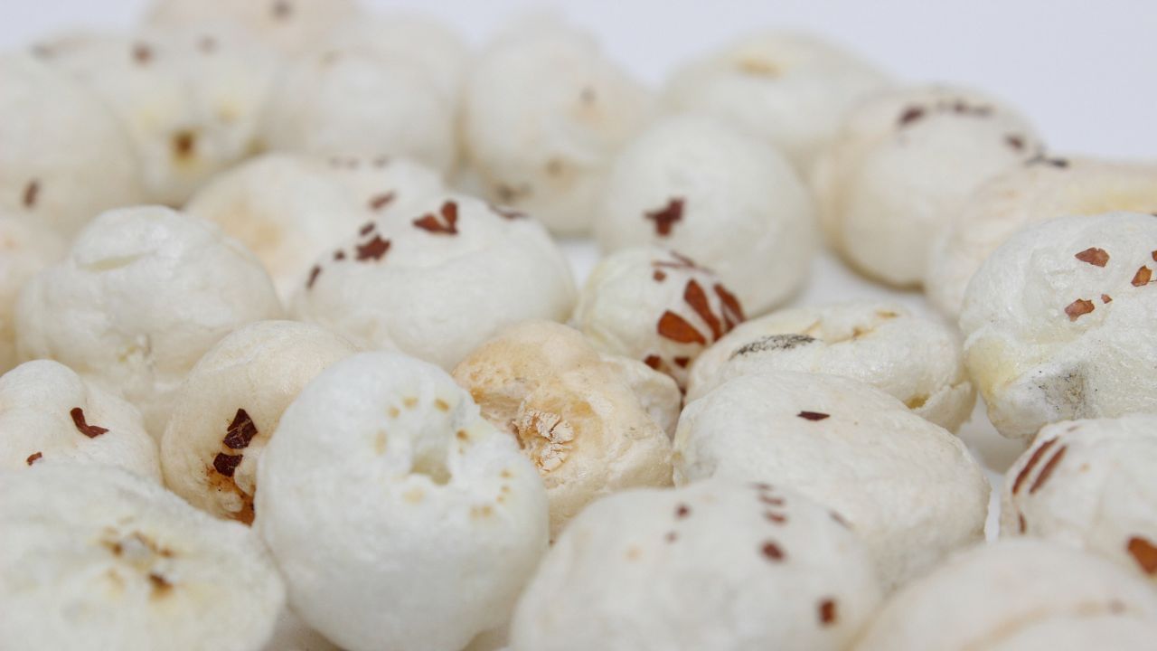 મખાનામાં ફાઈબર પણ હોય છે, જે પાચન  પ્રક્રિયાને સુધારે છે અને ગુટ હેલ્થ માટે ઉત્તમ છે. તળેલા ચીપ્સ કરતાં વધુ હેલ્ધી વિકલ્પ છે. ( Credits: Getty Images )