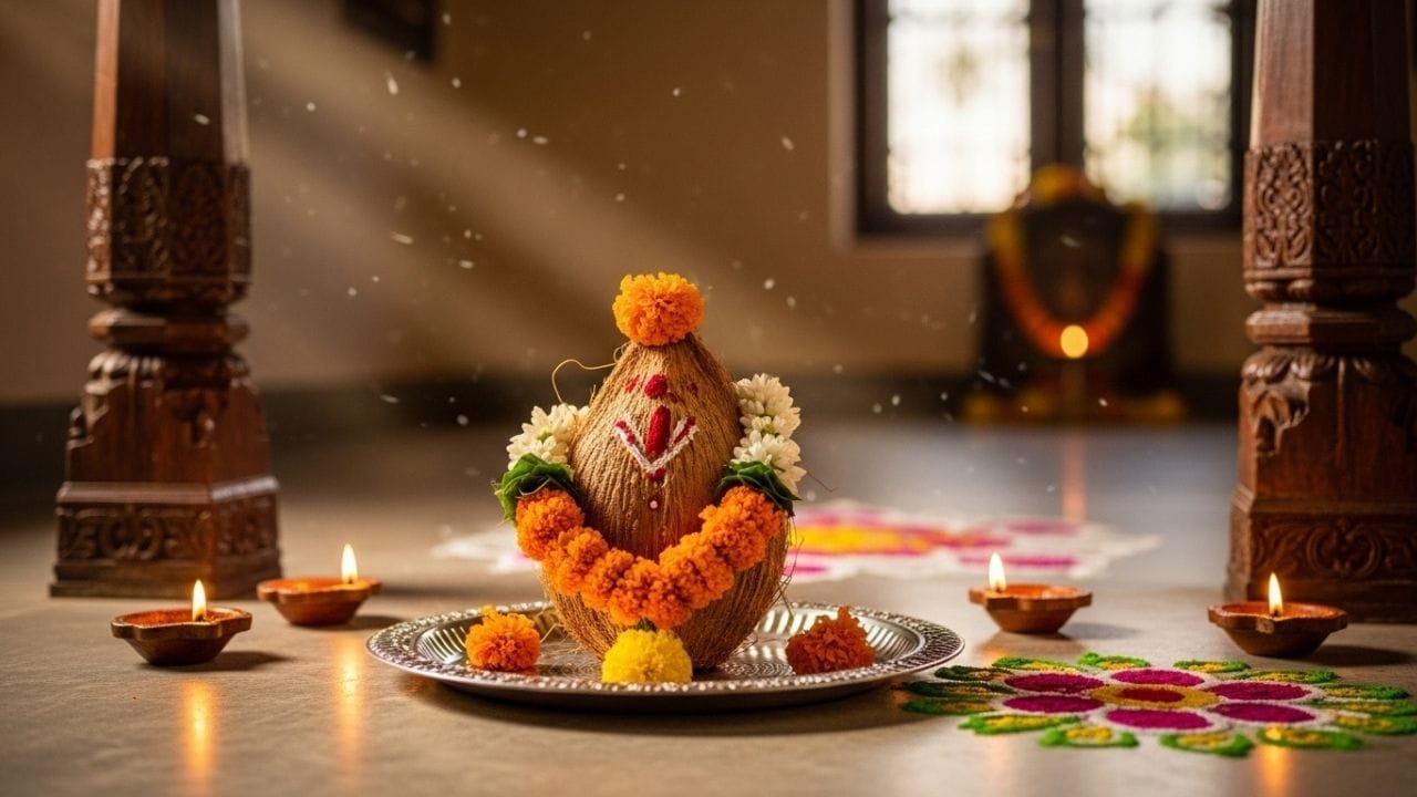 નાળિયેરને ખૂબ જ પવિત્ર માનવામાં આવે છે. જે ઘરમાં નાળિયેર હોય છે તેને દેવી લક્ષ્મીનું કાયમી નિવાસસ્થાન માનવામાં આવે છે. નાળિયેર ઘરમાં સકારાત્મક ઉર્જા આકર્ષે છે. ઘરમાં નાળિયેર રાખવાથી આર્થિક સંકટ દૂર થાય છે.