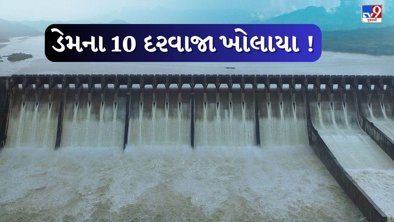Breaking News : ઉપરવાસમાં ભારે વરસાદથી મધુબન ડેમ છલોછલ ભરાયો, ડેમના 10 દરવાજા ખોલાયા, જુઓ Video