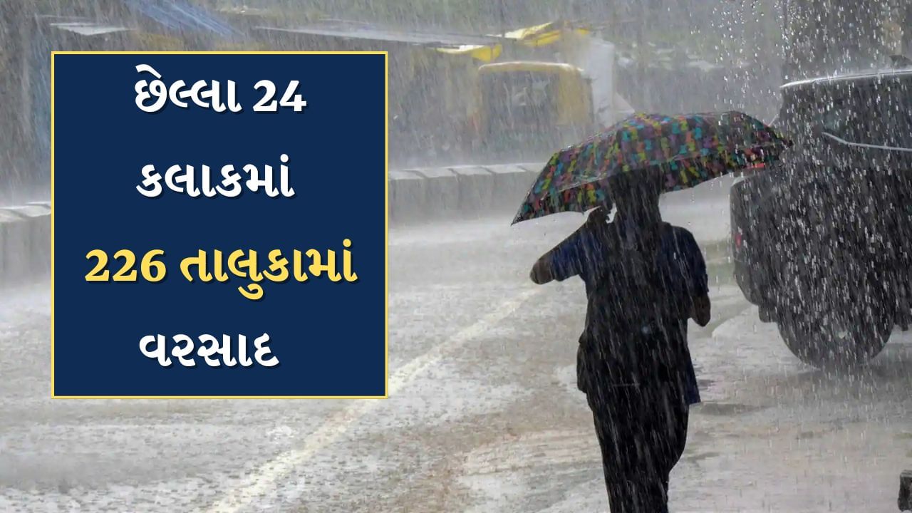 Rain News : છેલ્લા 24 કલાકમાં 226 તાલુકામાં ખાબક્યો વરસાદ, સૌથી વધુ મેંદરડામાં 13.31 ઈંચ વરસાદ વરસ્યો, જુઓ Video