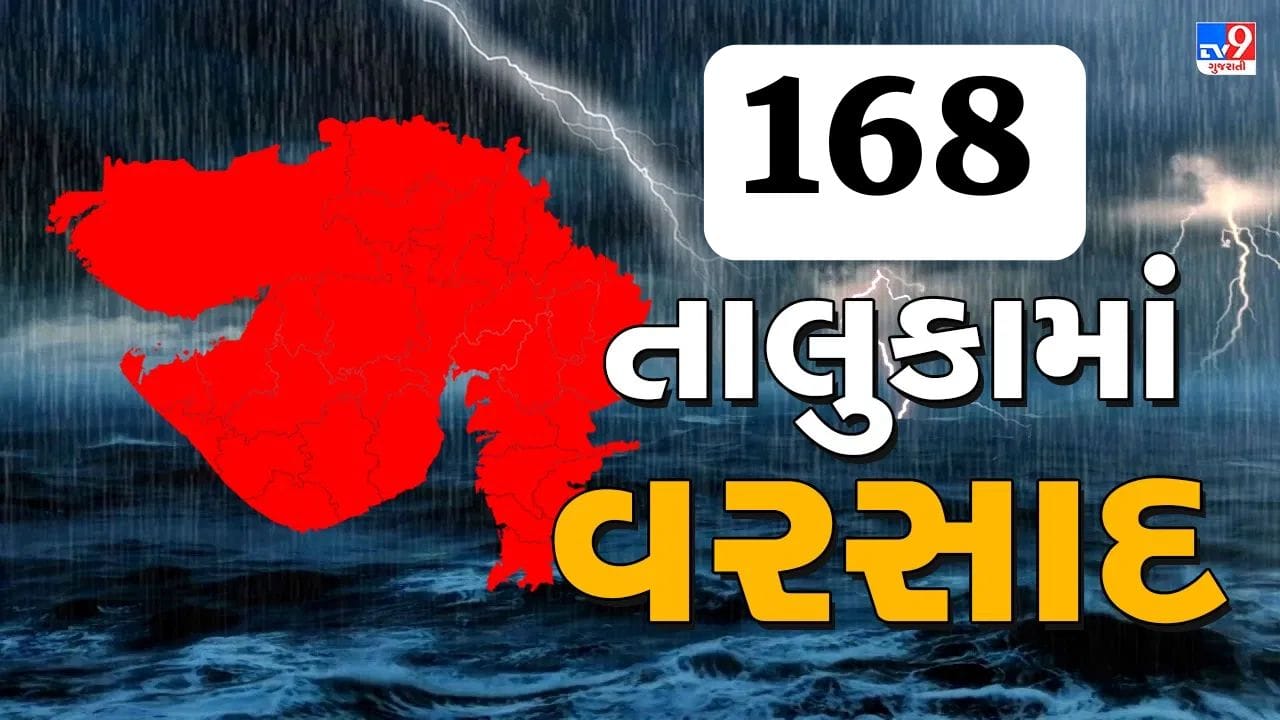 Rain News : મેઘરાજાએ બોલાવી ધડબડાટી, છેલ્લા 24 કલાકમાં 168 તાલુકામાં વરસાદ, સૌથી વધુ કલ્યાણપુરમાં 10.75 ઈંચ ખાબક્યો, જુઓ Video Rain News : મેઘરાજાએ બોલાવી ધડબડાટી, છેલ્લા 24 કલાકમાં 168 તાલુકામાં વરસાદ, સૌથી વધુ કલ્યાણપુરમાં 10.75 ઈંચ ખાબક્યો, જુઓ Video