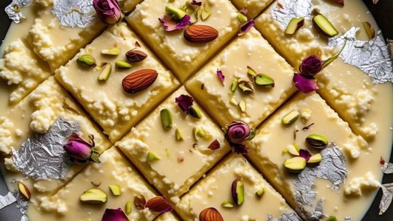 સાબુદાણા બરફી પેસ્ટ તૈયાર છે. એક પ્લેટમાં ઘી લગાવો અને તેના પર મિશ્રણ સરખી રીતે ફેલાવો. તેને સ્પેટ્યુલા અથવા ચમચીથી હળવેથી ચપટી કરો.