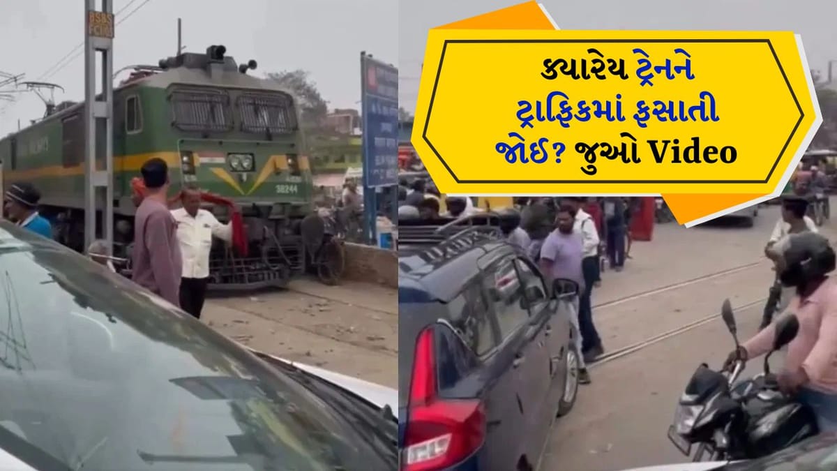 આ UP છે...ટ્રેન પણ ટ્રાફિકમાં ફસાઈ શકે છે! આવો નજારો નહીં જોયો હોય, જુઓ Viral Video