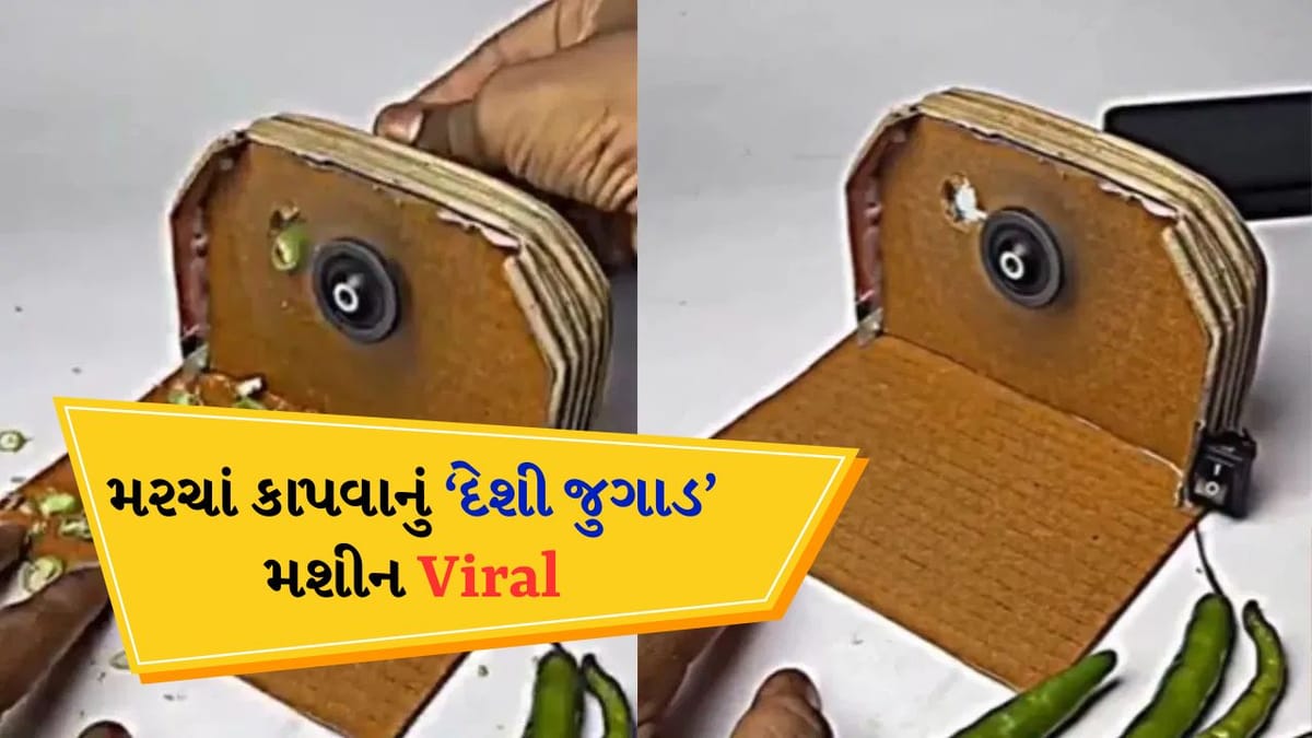 મરચાં કટિંગ કરવા માટે જુગાડ કરીને બનાવ્યું મશીન ! ટેકનિક જોઈને તમે ચોંકી જશો