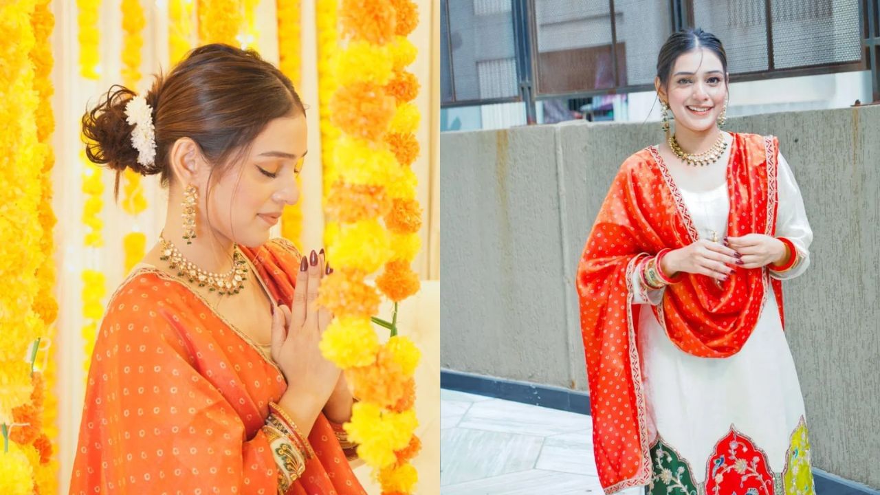 Yuzvendra chahal rumoured girlfriend rj mahvash ganesh utsav look see photos (6)