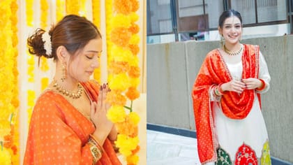 RJ મહવશ ગણેશ ઉત્સવ પર દેખાઈ ટ્રેડિશનલ લુકમાં, જુઓ Photos