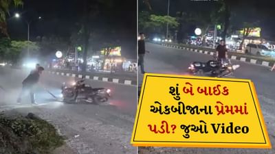 રસ્તા પર એક્સિડન્ટનો અનોખો નજારો જોવા મળ્યો, બાઈક બની ગઈ 'દિવાળીની ચકરી', જુઓ Viral Video