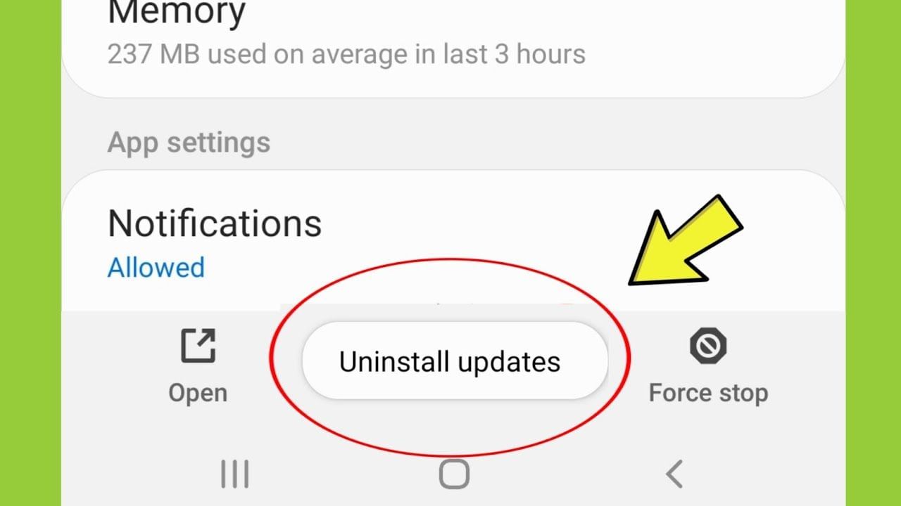 અહીં તમને  Uninstall updatesનો વિકલ્પ મળશે. તેના પર ટેપ કરો.