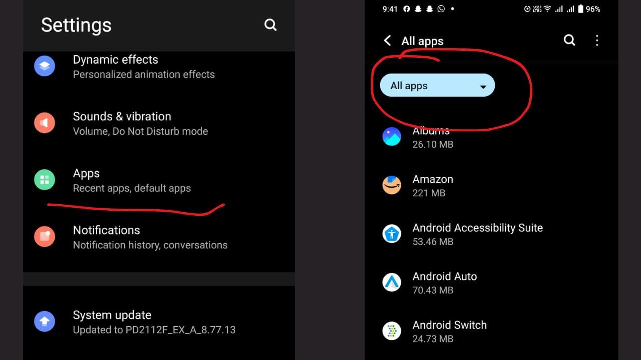 - ત્યાંથી એપ્સ અથવા See all apps વિકલ્પ પસંદ કરો.