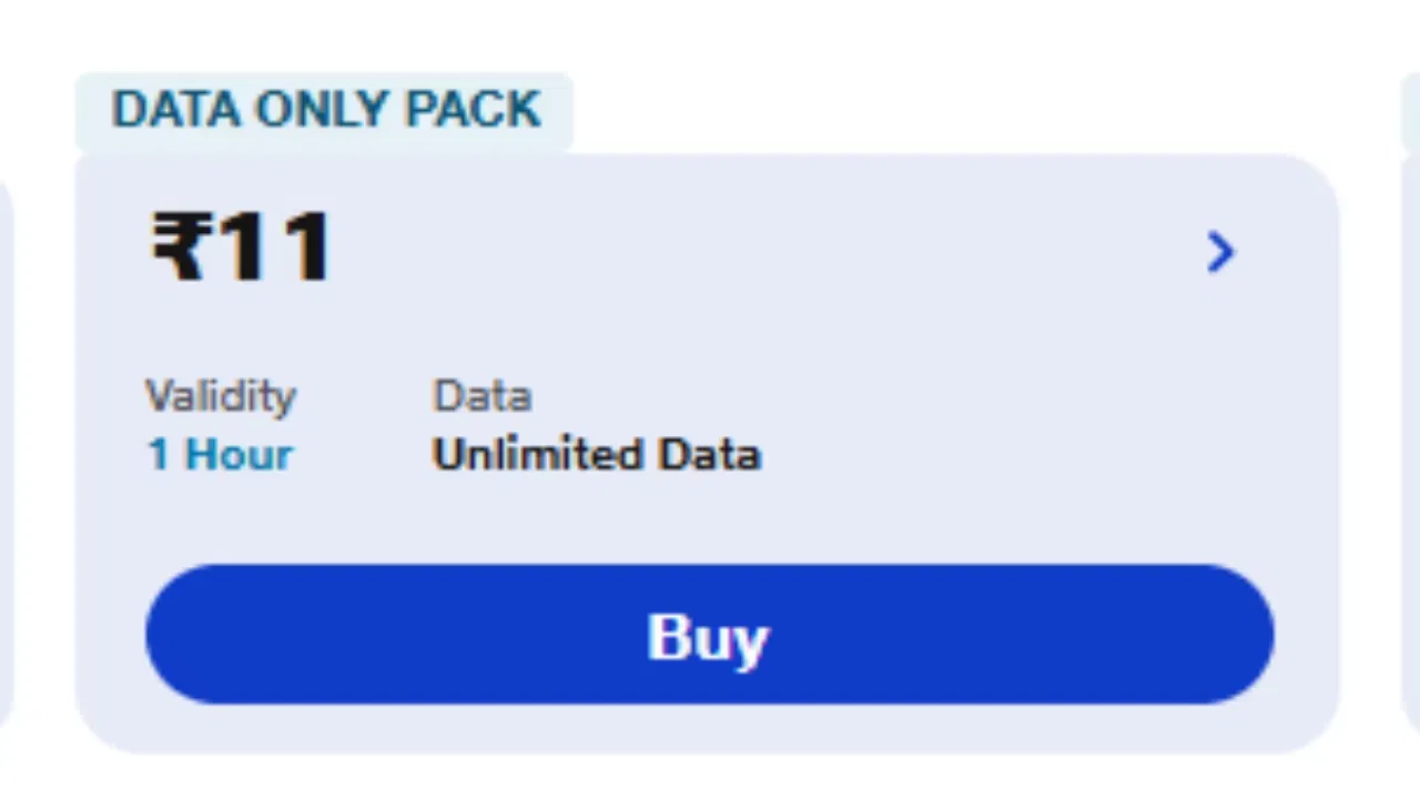 11 રુપિયાનો પ્લાન : રિલાયન્સ જિયોનો અમર્યાદિત ડેટા સાથેનો સૌથી સસ્તો પેક 11 રૂપિયાનો છે, આ પ્લાન 1 દિવસની માન્યતા સાથે આવે છે. તમને આ પ્લાન 10 GB ની FUP મર્યાદા સાથે મળશે. (ફોટો- જિયો)