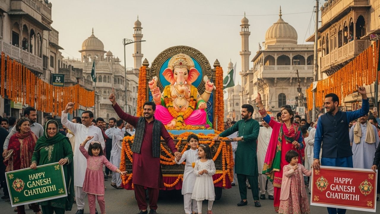 Ganesh Festival 2025 Karachi Youth Celebrate Bappa in Pakistan Viral Video Wins Indian Hearts