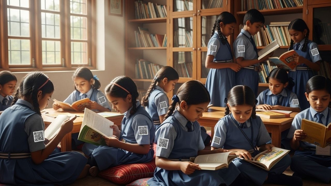 વિવિધ રંગીન ડ્રેસ: શાળાએ નક્કી કર્યું છે કે દર બુધવારે બાળકોને રંગબેરંગી શર્ટ પહેરાવવાનું નક્કી કરવામાં આવ્યું છે. ધોરણ 1 ના બાળકો માટે પીળો શર્ટ, ધોરણ 2 ના બાળકો માટે વાદળી, ધોરણ 3 ના બાળકો માટે લીલો, ધોરણ 4 ના બાળકો માટે લાલ અને ધોરણ 5 ના બાળકો માટે સફેદ શર્ટ નક્કી કરવામાં આવ્યો છે. આ શર્ટ પર QR કોડ છાપવામાં આવ્યા છે, જે સ્કેન કરવામાં આવે ત્યારે હાલમાં બાળકનો વર્ગ અને શાળાનું સરનામું જાહેર થાય છે.
