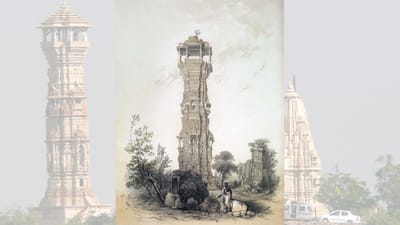 કીર્તિ" શબ્દનો અર્થ છે યશ, પ્રસિદ્ધિ કે ગૌરવ. "સ્તંભ" એટલે પિલર/મિનાર. એટલે કે કીર્તિ સ્તંભનું નામ એના ધાર્મિક મહિમા અને પ્રસિદ્ધિ દર્શાવવા માટે રાખવામાં આવ્યું. આ સ્તંભ મુખ્યત્વે જૈન ધર્મ અને ખાસ કરીને પ્રથમ તીર્થંકર ભગવાન આદિનાથ (ઋષભદેવ)ની કીર્તિને અમર કરવા માટે બનાવાયો હતો. (Credits: - Wikipedia)