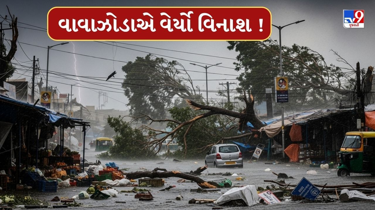 Breaking News : નવસારીમાં વાવાઝોડાએ વેર્યો વિનાશ, ભારે પવનથી અનેક ઘરોના ઉડ્યા પતરા, 5 લોકો થયા ઇજાગ્રસ્ત