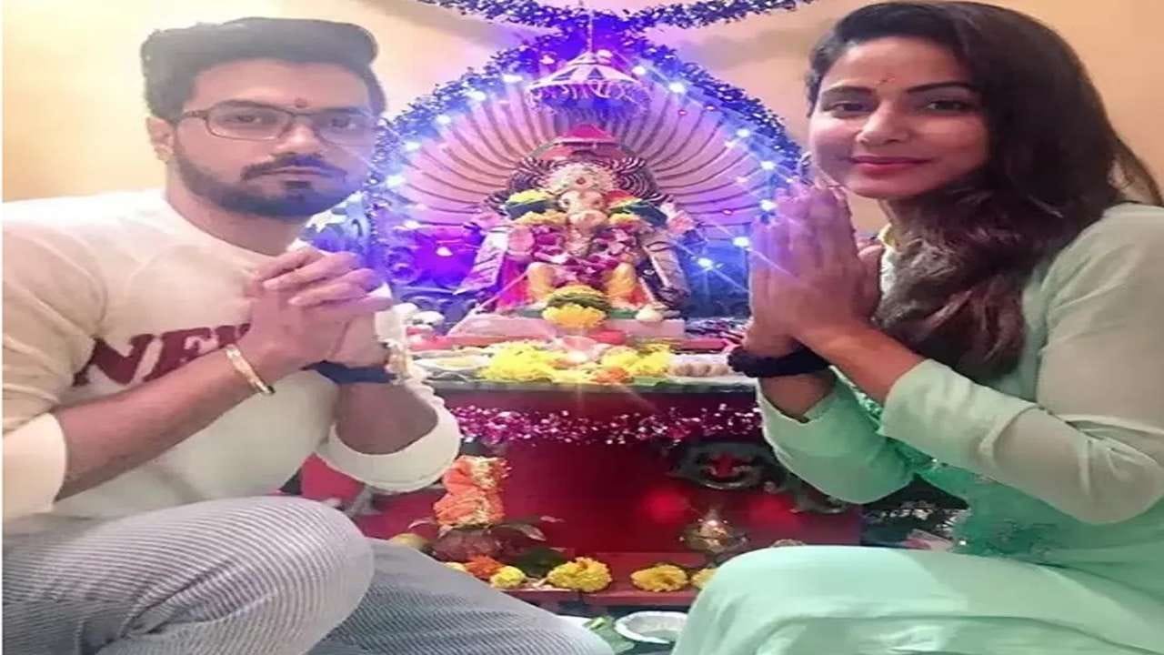 હિના ખાન: ટીવી અભિનેત્રી હિના ખાને આ વર્ષે તેના બોયફ્રેન્ડ રોકી જયસ્વાલ સાથે લગ્ન કર્યા. લગ્ન પછી, હિના હવે રોકી સાથે ગણેશ ચતુર્થી ઉજવતી જોવા મળે છે. હિના દર વર્ષે ભગવાન ગણેશની પૂજા કરે છે.