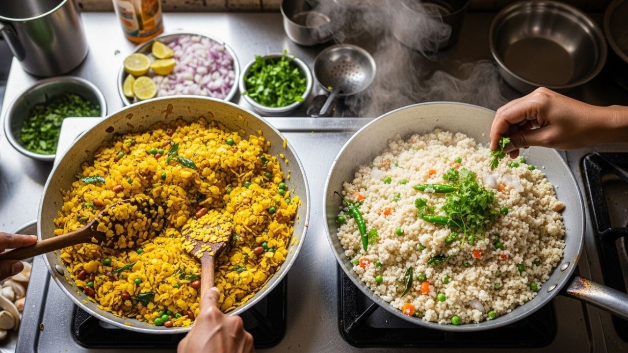 ઉપમાના ફાયદા શું છે?: ઉપમા એ રાઈના દાણા, મીઠો લીમડો અને કેટલીક શાકભાજીઓ સાથે તૈયાર કરાયેલા નાસ્તાની વાનગી છે. તે સરળતાથી પચી જાય છે અને પાચનમાં સુધારો કરે છે. ઉપમા શરીરને ઘણા ફાયદા પૂરા પાડે છે. તેના કાર્બોહાઇડ્રેટ્સ ઉર્જા પ્રદાન કરે છે અને શરીરને લાંબા સમય સુધી ભરેલું રાખે છે. ઉપમામાં શાકભાજી ઉમેરવાથી તેના પોષણ મૂલ્યમાં વધારો થાય છે.