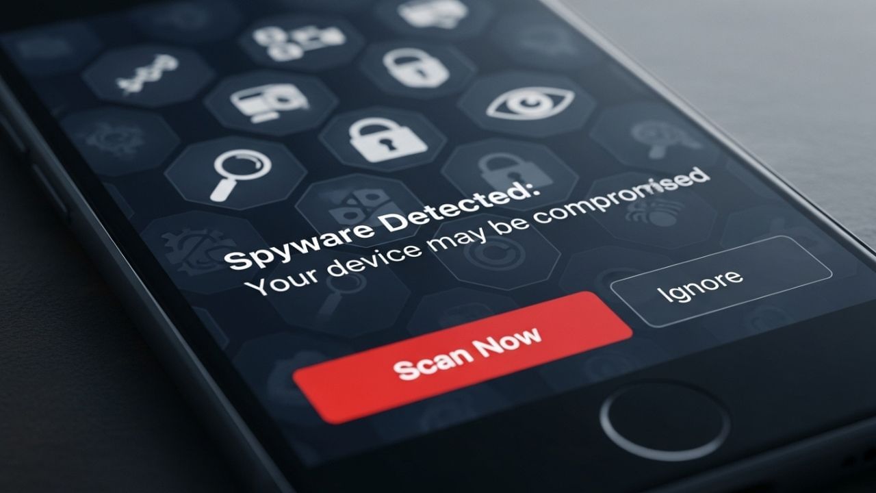 જો તમે કોઈ એપ કે સુવિધાનો ઉપયોગ કરી રહ્યા ન હોવા છતાં તમારા ફોનમાં માઇક, સ્પીકર અથવા રેકોર્ડિંગ  દેખાવા લાગે, તો તે સ્પાયવેર હોવાનો એક મોટો સંકેત બની શકે છે. ( Credits: AI Generated )