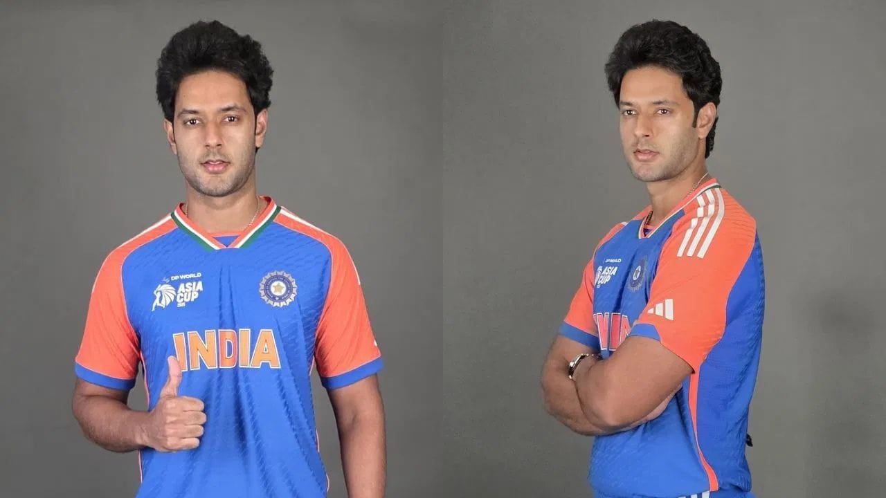 પરંતુ ફરક એ છે કે આ વખતે ટીમ ઈન્ડિયાની જર્સીમાં કોઈ સ્પોન્સર નથી અને મોટા અક્ષરોમાં ફક્ત 'INDIA' લખેલું છે. જર્સીમાં ડાબી બાજુ BCCIનો લોગો અને જમણી બાજુ એશિયા કપ 2025નો લોગો છે. જ્યારે કિટ બનાવતી કંપની Adidasનો લોગો સ્લીવ પર છે.