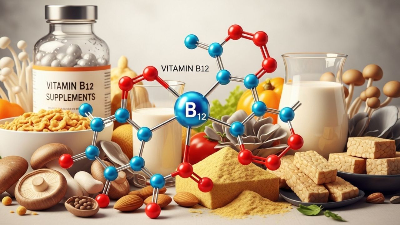 વિટામિન B12 વિશે એક ખાસ વાત એ છે કે આપણું શરીર તેને સ્વયં બનાવી શકતું નથી. તેથી આ વિટામિન મેળવવા માટે ખોરાકમાં એવા પદાર્થોનો સમાવેશ કરવો જરૂરી છે, જેમાં વિટામિન B12 પૂરતું પ્રમાણમાં હાજર હોય. ( Credits: AI Generated )