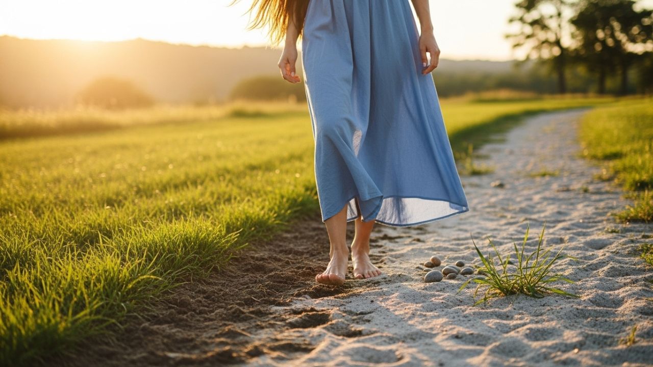 सुबह और शाम नंगे पैर चलना सबसे अच्छा माना जाता है, क्योंकि इस समय हवा ताज़ा होती है और शरीर ज़्यादा ऊर्जावान महसूस करता है। आयुर्वेद के अनुसार, बसंत ऋतु नंगे पैर चलने के लिए विशेष रूप से लाभकारी होती है, क्योंकि इस समय शरीर में कफ दोष अधिक सक्रिय होता है। अगर आप रोज़ सुबह या शाम नंगे पैर चलने की आदत अपनाएँ, तो आपको लगातार स्वास्थ्य लाभ मिल सकते हैं। (नोट: यह लेख केवल जानकारी के लिए है। इसे इस्तेमाल करने से पहले अपने डॉक्टर या विशेषज्ञ से विशेष सलाह ज़रूर लें।) (साभार: AI जनरेटेड)