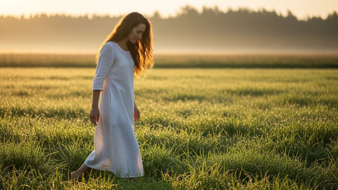 आधुनिक जीवनशैली में नींद की समस्या आम हो गई है, और कई लोग बेचैन नींद से पीड़ित हैं। अगर आप भी सुकून भरी और गहरी नींद लेना चाहते हैं, तो आज से ही हरी घास पर नंगे पैर चलने की आदत डालें। रोज़ाना कम से कम तीस मिनट घास पर चलने से शरीर को आराम मिलता है और नींद की गुणवत्ता में सुधार होता है। (साभार: एआई जेनरेटेड)