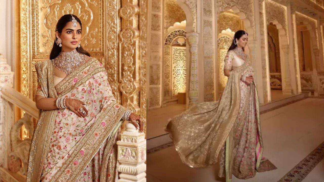 આ ફોટામાં, ઈશા ભારે ભરતકામવાળી સાડી પહેરેલી જોવા મળે છે. તેણે એકતરફી દુપટ્ટો પણ લગાવ્યો છે, જે તેના દેખાવને એકદમ શાહી બનાવે છે. તેણે ભારે એસેસરીઝ સાથે તેના વાળ ખુલ્લા રાખ્યા છે. ઈશા આ લુકમાં એકદમ સુંદર અને ગ્લેમરસ લાગે છે.