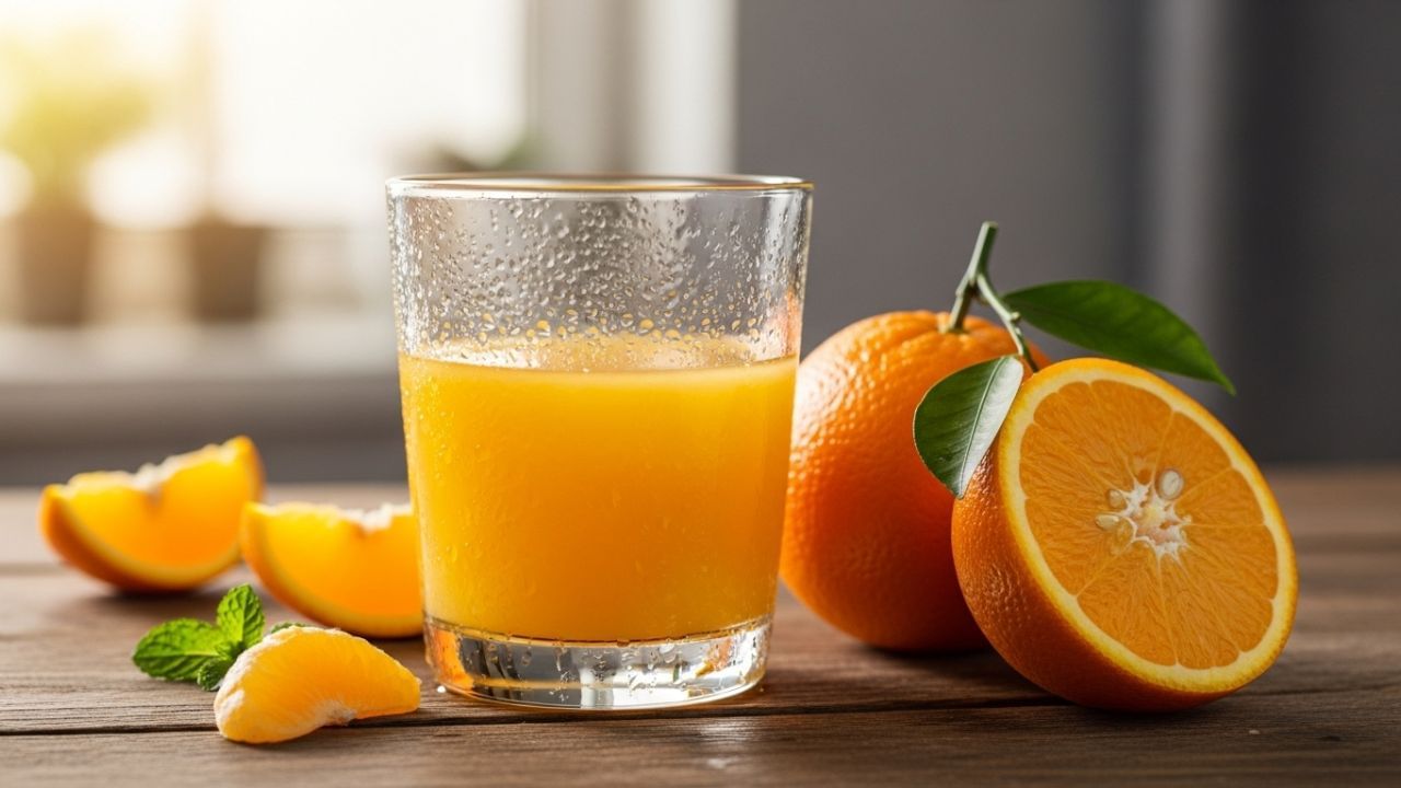 નારંગીનો રસ તમારી ત્વચાને ચમકદાર બનાવે છે - જો તમે ઇચ્છો છો કે તમારી ત્વચા હંમેશા ચમકતી રહે અને ખીલથી મુક્ત રહે, તો નારંગીનો રસ તમારા માટે વરદાન સાબિત થઈ શકે છે. તેમાં એન્ટીઑકિસડન્ટ હોય છે જે ત્વચાને ડિટોક્સિફાય કરે છે અને તેને ચમકદાર બનાવે છે.