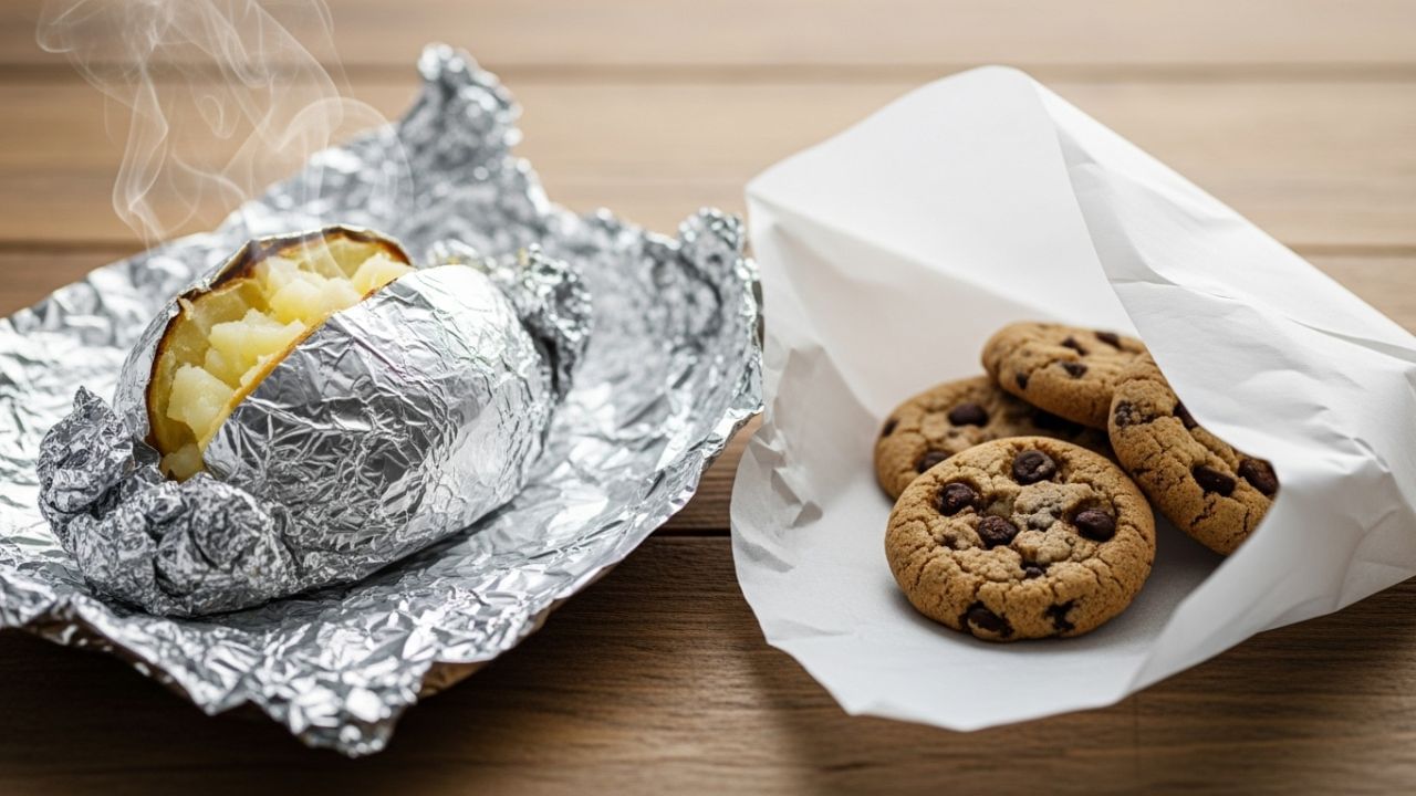 એલ્યુમિનિયમ ફોઇલના ફાયદા: તે ખોરાકને લાંબા સમય સુધી ગરમ રાખે છે. તેમાં લપેટેલો ખોરાક ઝડપથી બગડતો નથી. તે ઊંચા તાપમાનમાં પણ મદદ કરે છે, જેના કારણે તે બેકિંગ અને ગ્રીલિંગ માટે લોકપ્રિય પસંદગી બને છે.