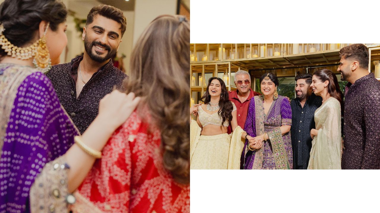 અંશુલા કપૂરે પણ તેના ભાઈ અર્જુન કપૂર સાથે પોઝ આપ્યો, જેમાં અર્જુન ભાવુક થઈ રહ્યો હતો.