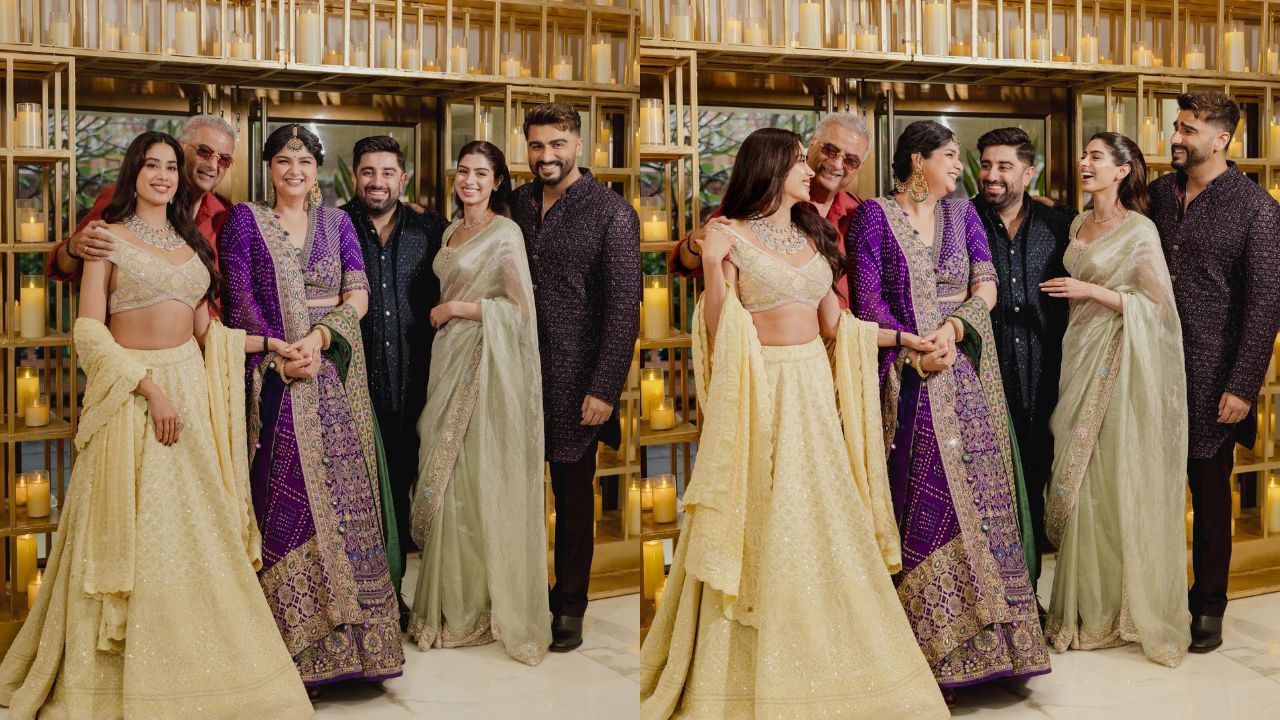 અંશુલા કપૂરનો આખો પરિવાર સાથે જોવા મળ્યો. બહેનો જાહ્નવી અને ખુશી પણ આ પ્રસંગે ખૂબ ખુશ દેખાઈ.